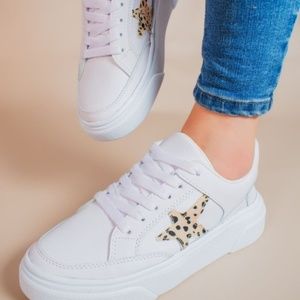 Spotted Lace Up Sneakers